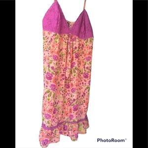 Ambrielle Intimates Sleeveless NightGown Dress Sleepwear Floral & Lace X…